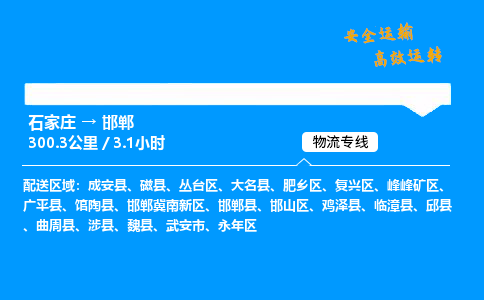 石家莊到邯鄲物流專線-專業承攬石家莊至邯鄲貨運-保證時效