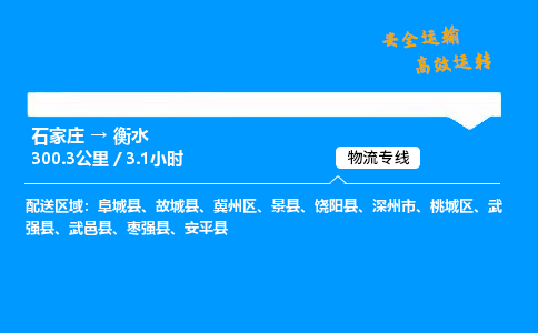 石家莊到衡水物流專線-整車運輸/零擔配送-石家莊至衡水貨運公司