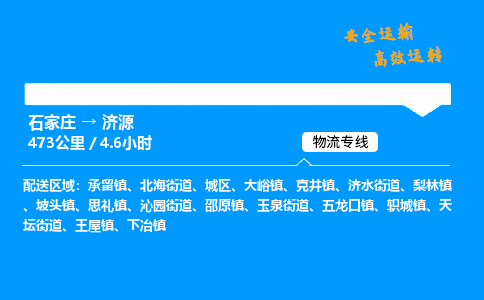 石家莊到濟源物流專線-整車運輸/零擔配送-石家莊至濟源貨運公司