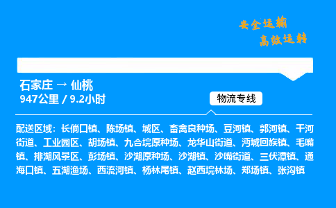 石家莊到仙桃物流專線-整車運輸/零擔配送-石家莊至仙桃貨運公司