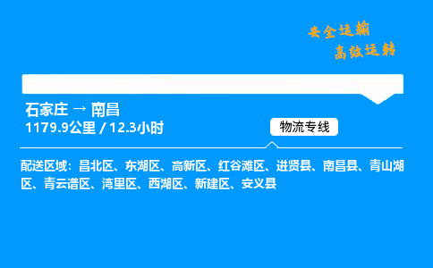 石家莊到南昌物流專線-整車運輸/零擔配送-石家莊至南昌貨運公司