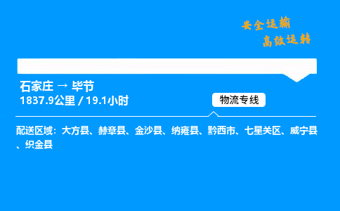 石家莊到畢節物流專線-整車運輸/零擔配送-石家莊至畢節貨運公司