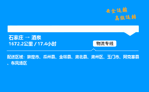 石家莊到酒泉物流專線-整車運輸/零擔配送-石家莊至酒泉貨運公司