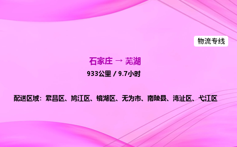 石家莊到蕪湖貨運專線_石家莊到蕪湖物流公司